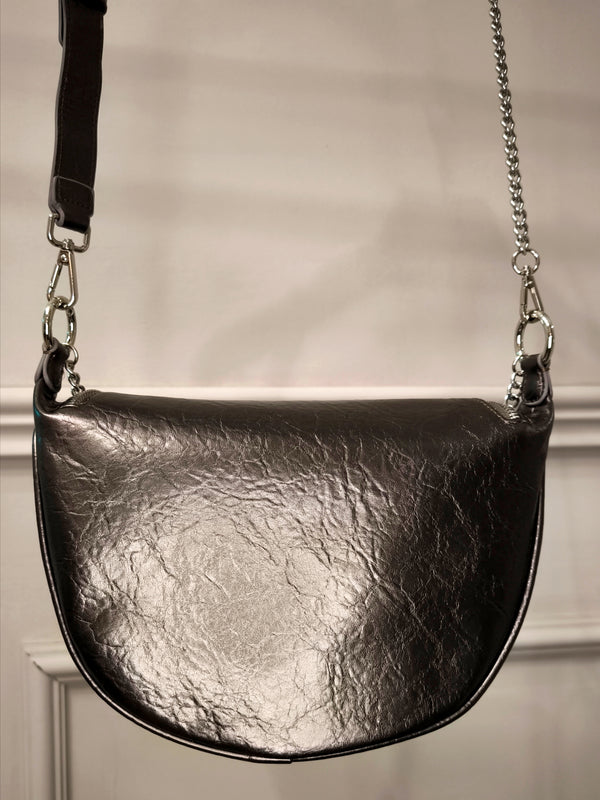 Crossbody Tasche Glossy Big Skien in Blackish Metallic