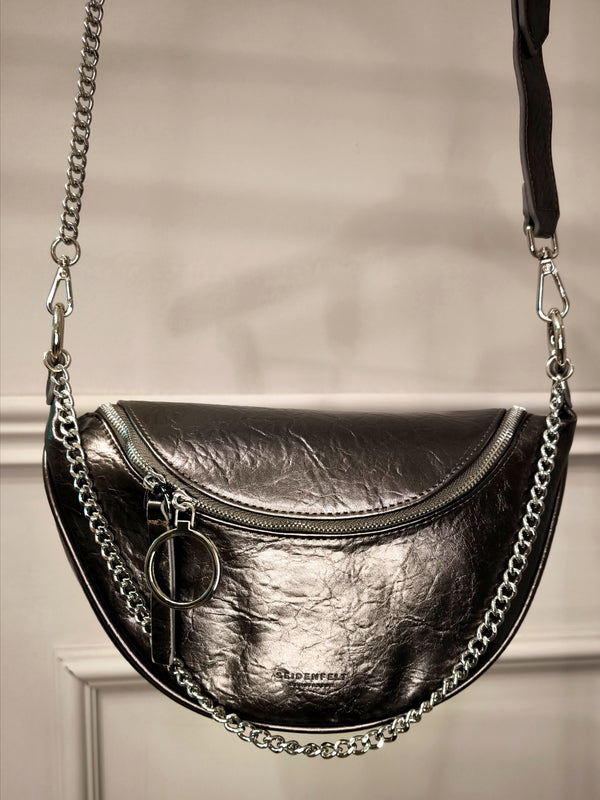 Crossbody Tasche Glossy Big Skien in Blackish Metallic