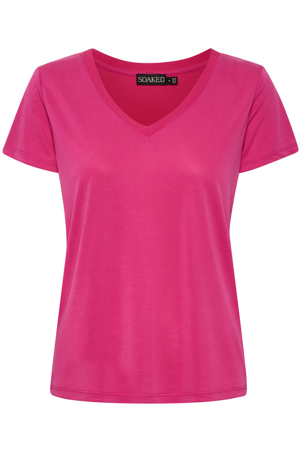 T- Shirt Columbine V- Neck in Fuchsia