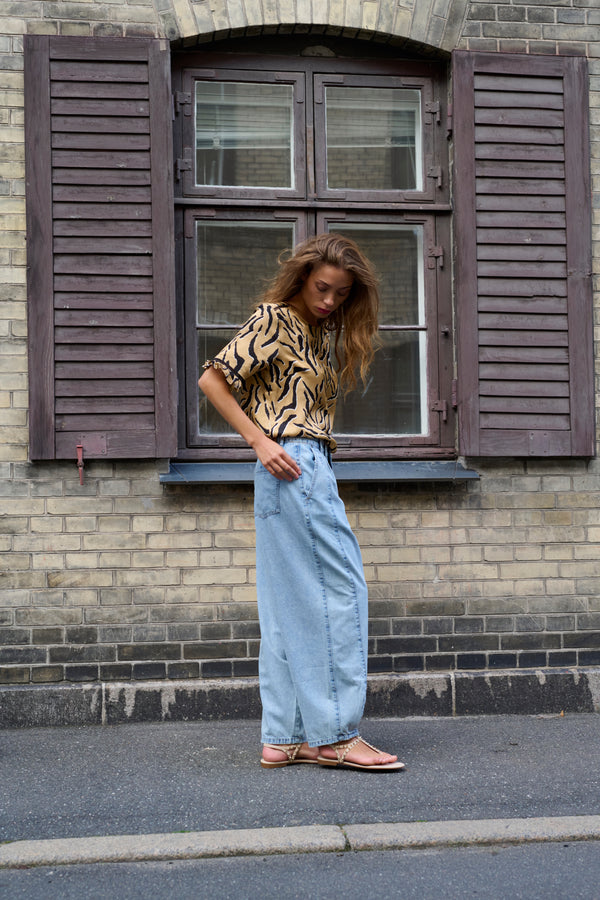 Bluse Alisa in Brown Animal Print