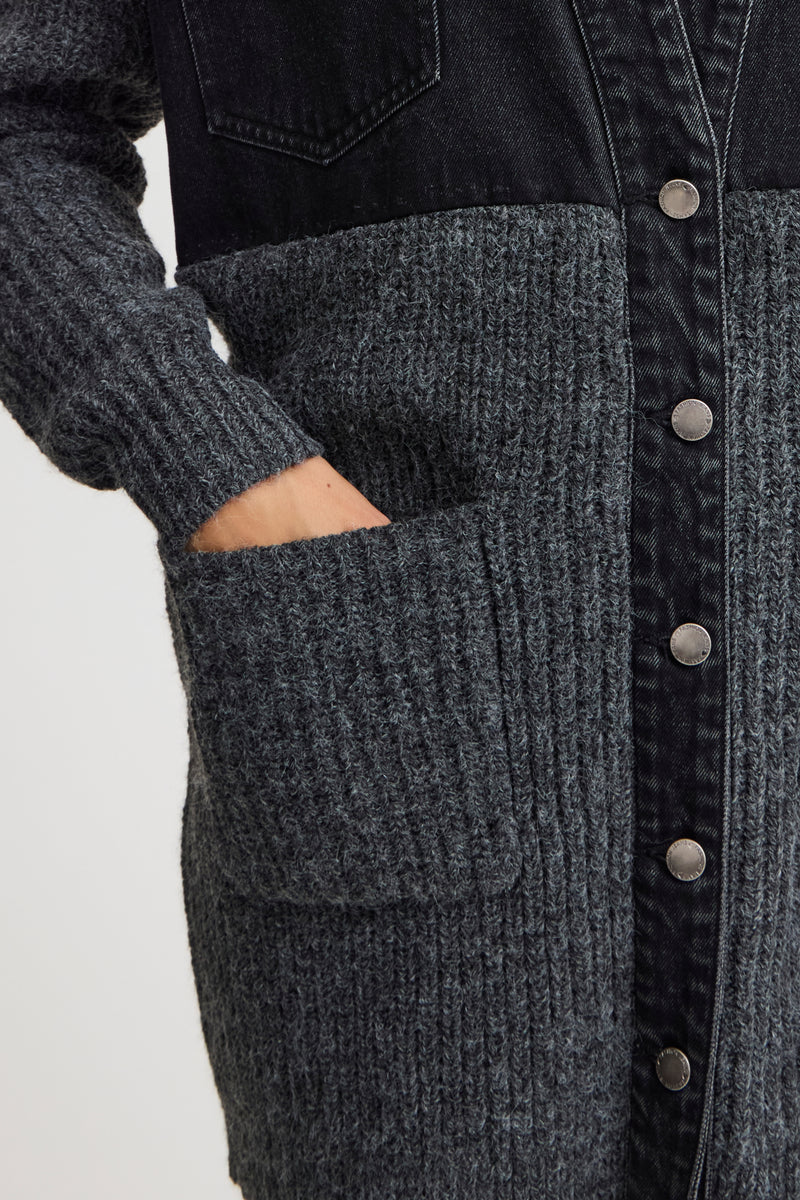 Cardigan Anke in Black Denim