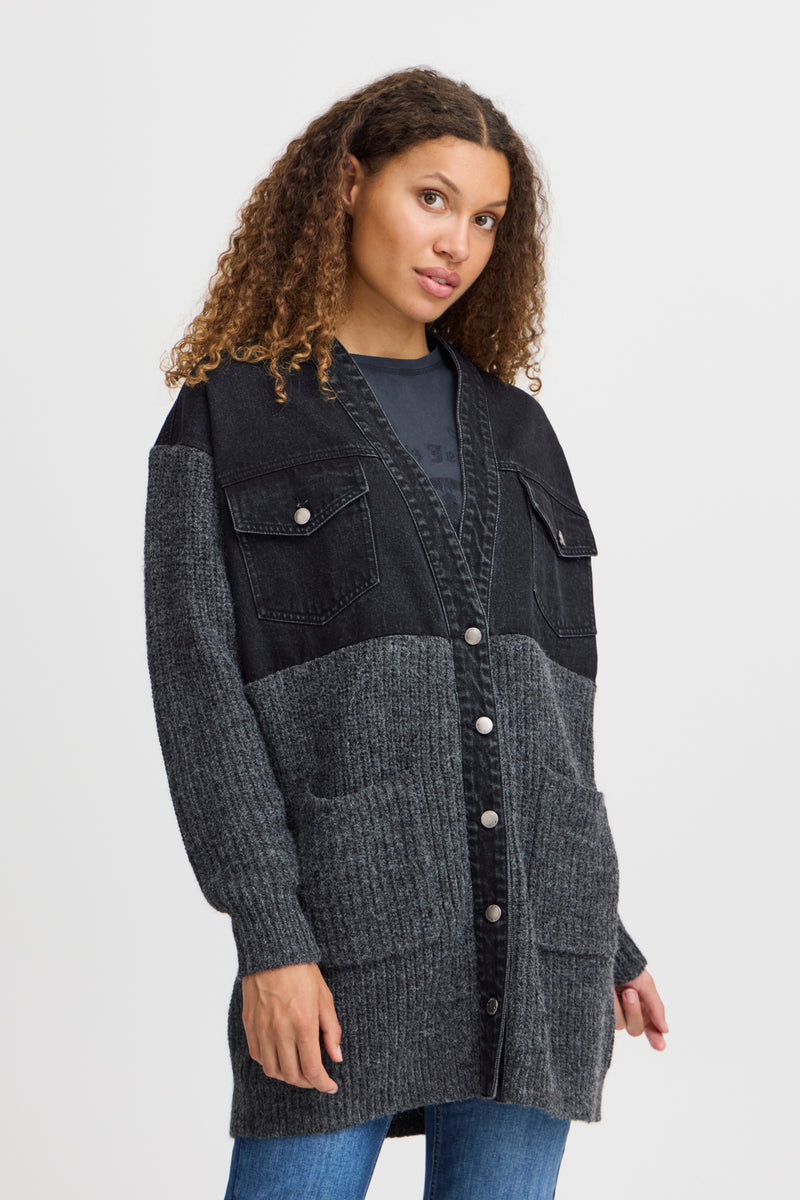 Cardigan Anke in Black Denim