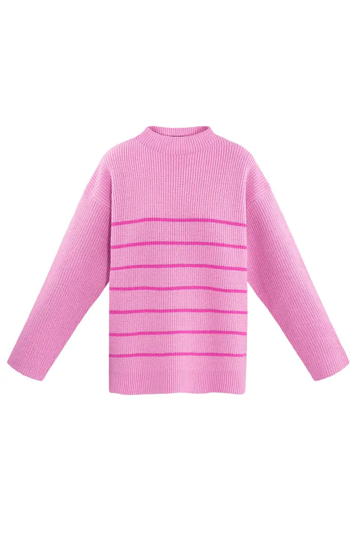 Pullover Stripe in Rosa/Pink