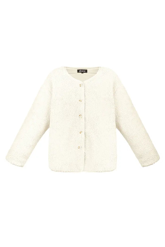 Jacke Teddy in Off-White