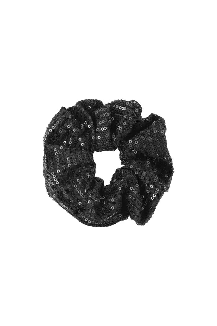 Scrunchie Pailletten in Schwarz