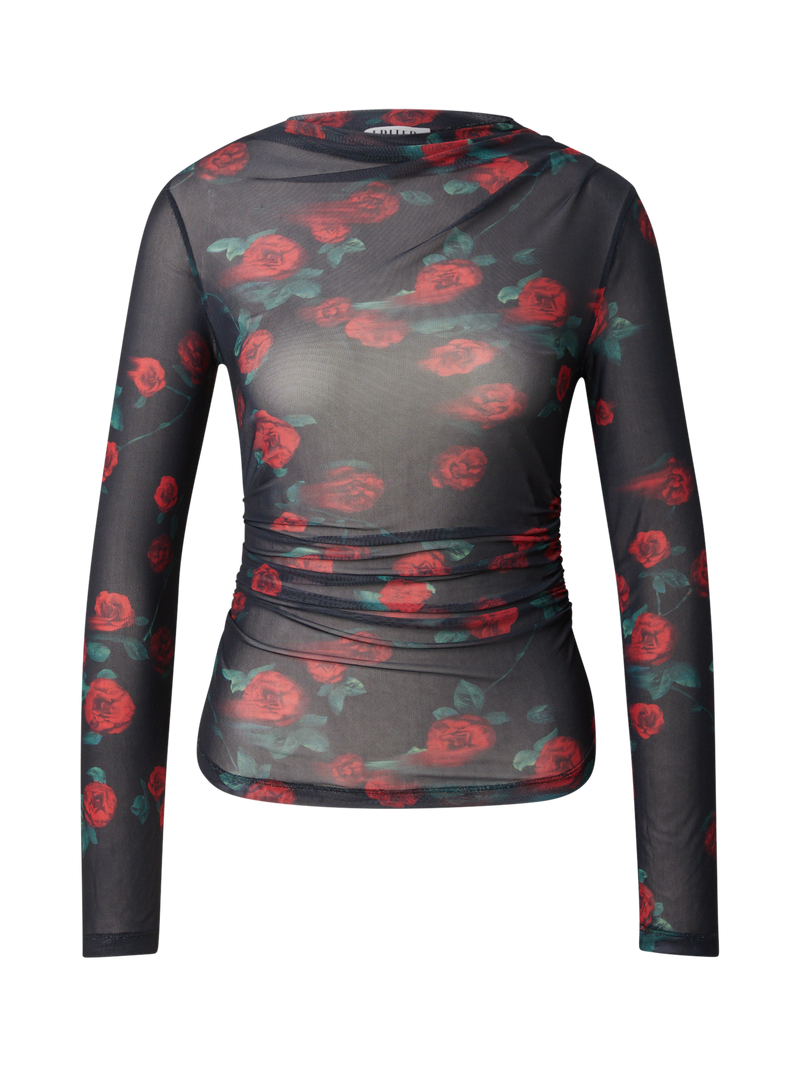 Shirt Veloria in AOP Red Roses