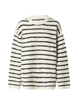 Pullover Harriet Oversize in Striped Antique White/Black