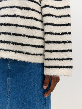 Pullover Harriet Oversize in Striped Antique White/Black