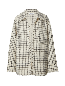 Jacke Dela Oversize in Black and White Check Tweed