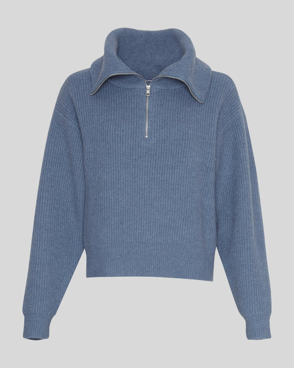 Pullover Gytta Zip in Bluefin Melange